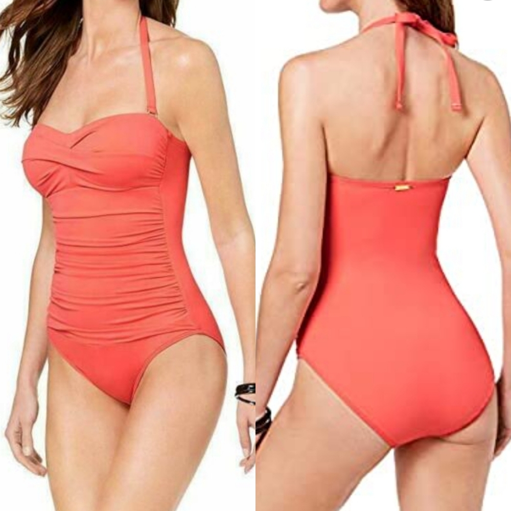 Tummy Control halter neck One piece bathing suit